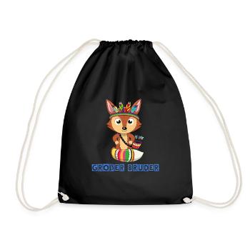 Großer Bruder Fuch Geschwister Geschenk Kind - Turnbeutel - Schwarz - Vorne
