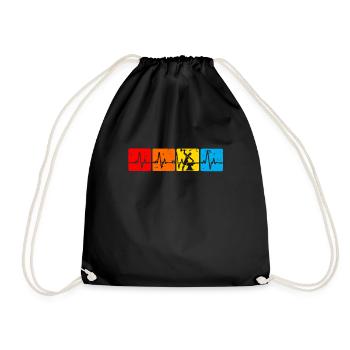 Blacksmith Farrier Vintage Heartbeat - Drawstring Bag - black - Front