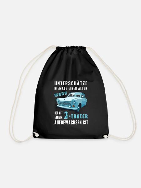 DDR Auto Spruch - Zweitakt Trabi Geschenk - Turnbeutel - Schwarz