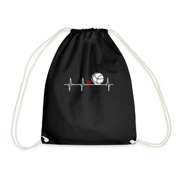Petanque Boules Heartbeat Boccia Heartbeat Design - Drawstring Bag - black - Front