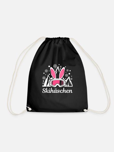 Skihase Apres Ski Snowboard Ski Urlaub Geschenk - Turnbeutel - Schwarz