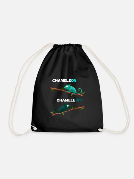 Chameleon Chameleoff - Lustiger Chamäleon Spruch - Turnbeutel - Schwarz
