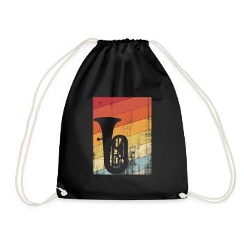 Tuba instrument - Drawstring Bag - black - Front