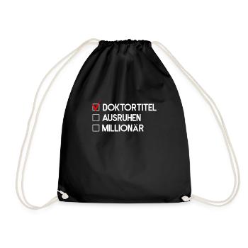 Geschenk zum Doktortitel - Turnbeutel - Schwarz - Vorne