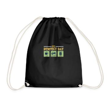 tractor - Drawstring Bag - black - Front