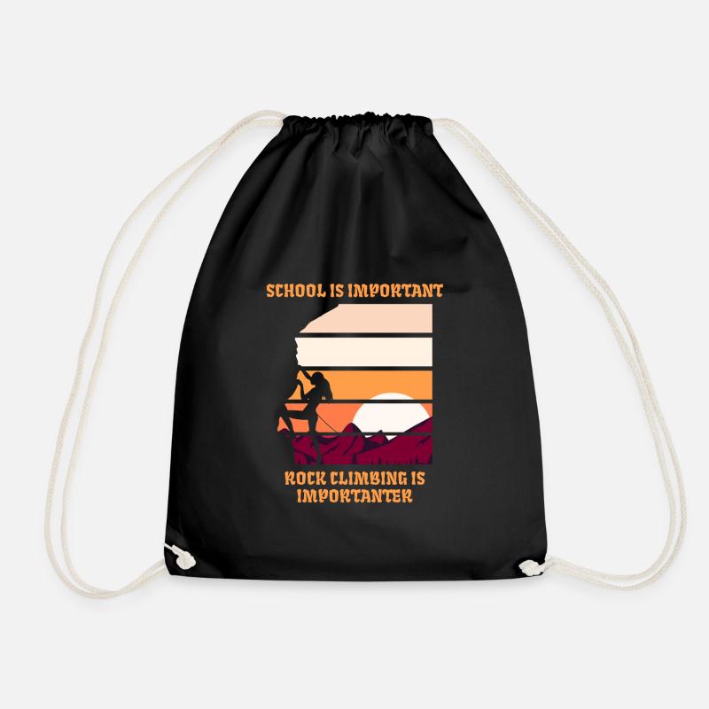 Funny rock climbing - Drawstring Bag - black