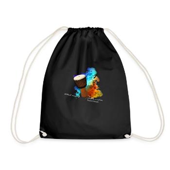 djembe - Drawstring Bag - black - Front