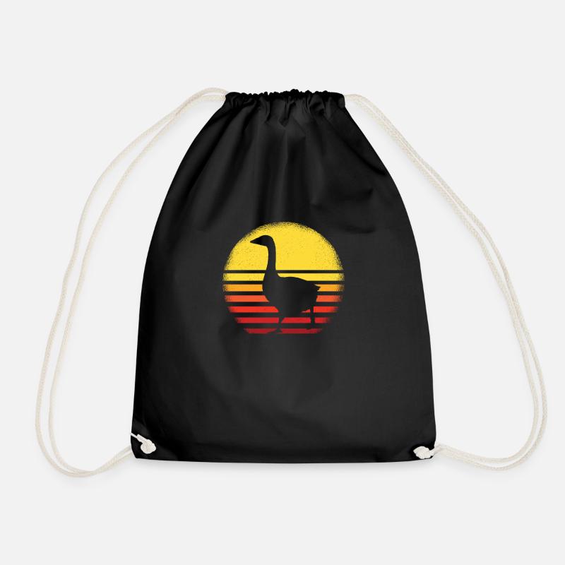 Geese - Drawstring Bag - black