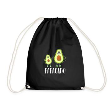 Papacado - Geburt Daddy Avocado - Turnbeutel - Schwarz - Vorne