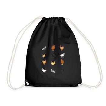 Chickens Chicken Lovers Farm Chicken Coop - Drawstring Bag - black - Front