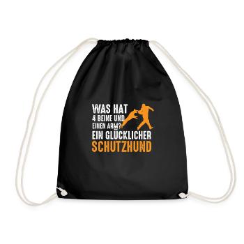 Schutzhund Schäferhund Lustiger Spruch Hund IGP - Turnbeutel - Schwarz - Vorne