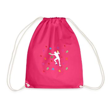 Grimpeurs de bloc - Mur d'escalade coloré - Boulderer - Sac de sport léger - fuchsia - Devant
