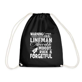 Monteur de lignes Grumpy Old Lineman - Sac de sport léger - noir - Devant