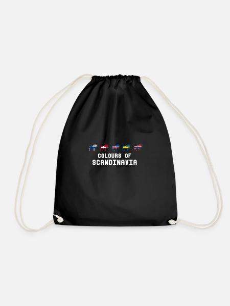 Colors of scandinavia - Scandinavia - Drawstring Bag - black