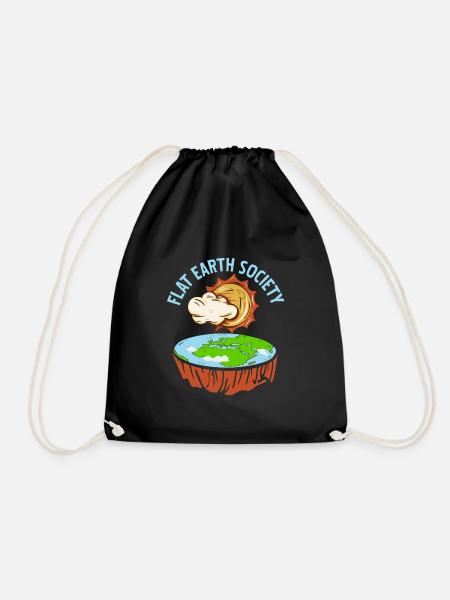 Flache Erde Sonne - Flat Earth Society - Turnbeutel - Schwarz