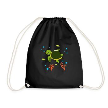 Turtle Turtlediving - Drawstring Bag - black - Front