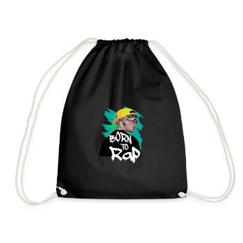 Né pour rap - rappeur - Sac de sport léger - noir - Devant