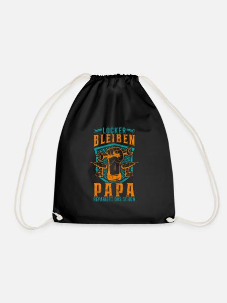 Locker bleiben Papa repariert das schon Heimwerker - Turnbeutel - Schwarz