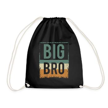 Big Bro - Frère - Frère et soeur - Rétro Vintage - Sac de sport léger - noir - Devant