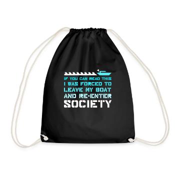 Boating ship captain boat - Drawstring Bag - black - Front