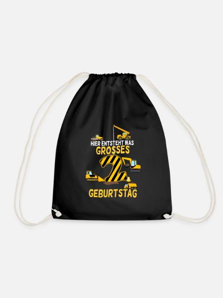 2.Geburtstag Geburtstagskind Baustelle Kran Bagger - Turnbeutel - Schwarz