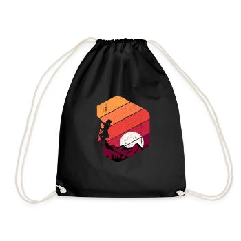Rock Climbing Retro - Drawstring Bag - black - Front