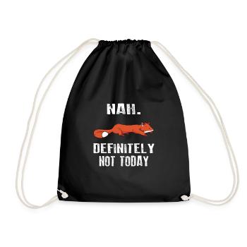 Lazy fox for fox lovers - Drawstring Bag - black - Front