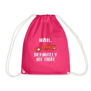 Lazy fox for fox lovers - Drawstring Bag - fuchsia - Front