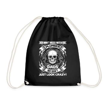 Plumber Don't Mess With Plumber Dads - Drawstring Bag - black - Front