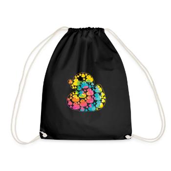 Rainbow Duck - Colorful Duck - Drawstring Bag - black - Front