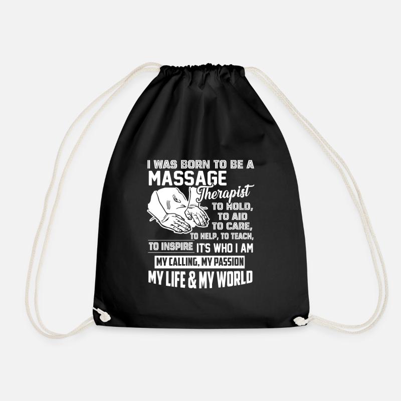 Massage Therapist Born To Be A Massage Therapist - Drawstring Bag - black