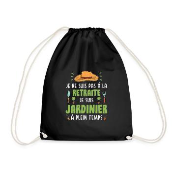 Jardinier Retraite Jardinage Cadeau Jardin - Turnbeutel - Schwarz - Vorne