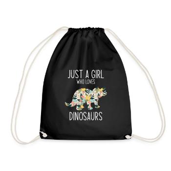 Dinosaur Just A Girl Who Loves Dinosaurs Women - Drawstring Bag - black - Front