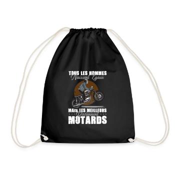 Moto Motard Tous Les Hommes Naissent Ègaux Biker - Turnbeutel - Schwarz - Vorne