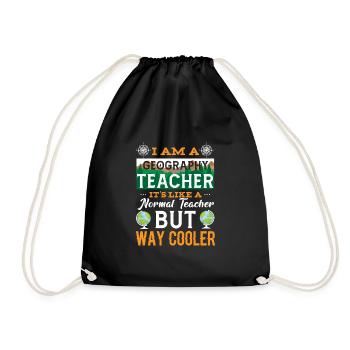 Geography Teacher Saying Geography Teacher Geography - Drawstring Bag - black - Front