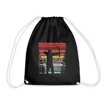 Tir à l’arc Archer motif vintage - Sac de sport léger - noir - Devant