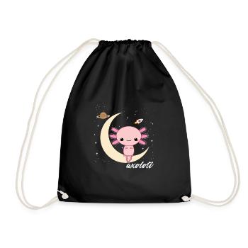 Axolotl dans l’espace - Cadeau de l’espace Axolotl - Sac de sport léger - noir - Devant