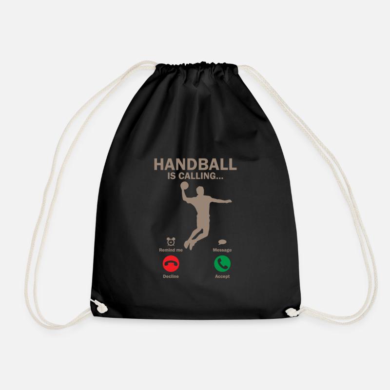 Handball is calling Trainer Hobby Sport Geschenk - Turnbeutel - Schwarz