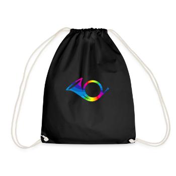 Posthorn Regenbogen Post Kostüm Briefträger - Turnbeutel - Schwarz - Vorne