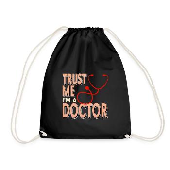 Docteur - Faites-moi confiance chez un docteur - Sac de sport léger - noir - Devant