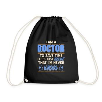 Docteur - Je suis un docteur - Sac de sport léger - noir - Devant
