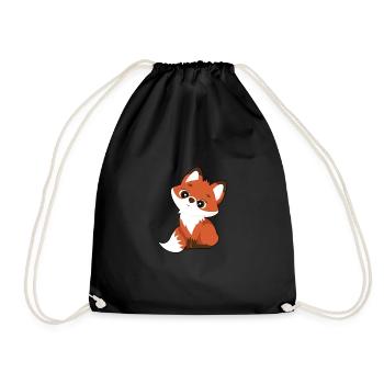 Cute fox with big eyes Fox - Drawstring Bag - black - Front