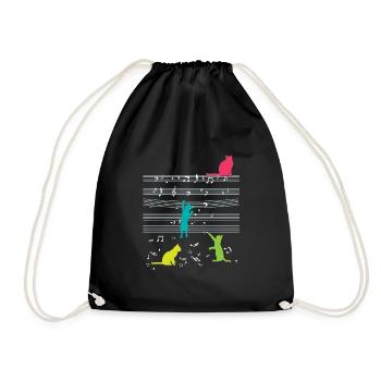 Musique de chats Musique & Clé musicale Musicien - Sac de sport léger - noir - Devant