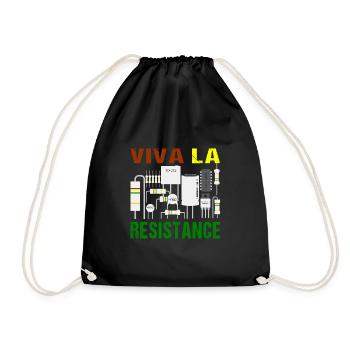 Electronics Multimeter Viva La Resistance Funny - Drawstring Bag - black - Front