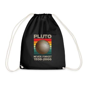 Pluto Never Forget Vintage Space Science - Drawstring Bag - black - Front