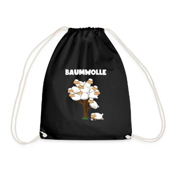 Lustiger Comic Baumwolle Schaf Spruch Geschenk - Turnbeutel - Schwarz - Vorne
