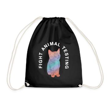 Fight animal testing I Tierversuche - Turnbeutel - Schwarz - Vorne