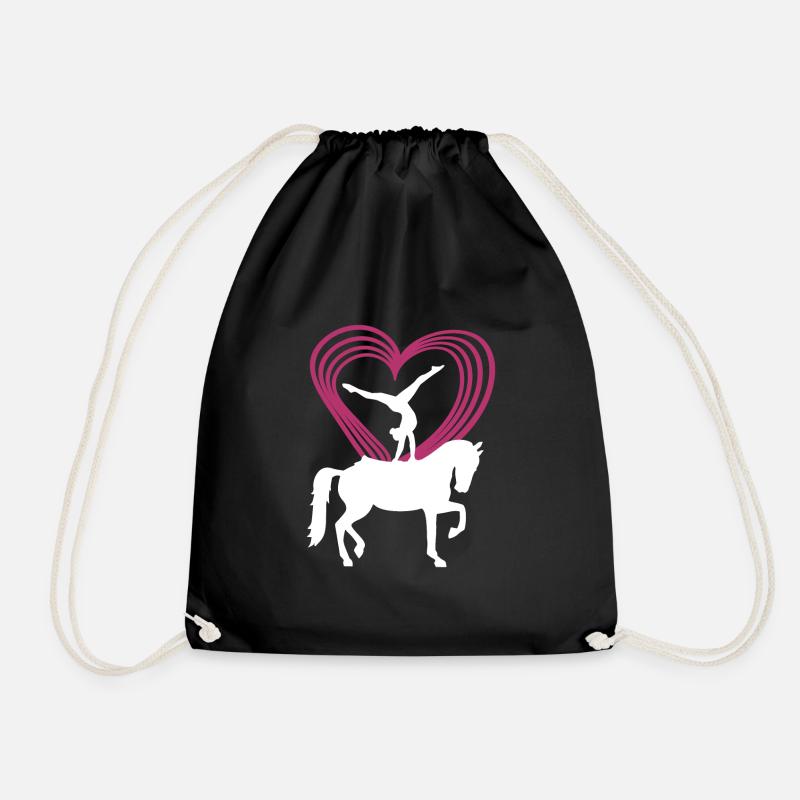 Voltigieren Silhouette Mädchen Reiterin Geschenk - Turnbeutel - Schwarz