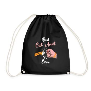 Best Cat Aunt Ever Tante mit Katze Faust - Turnbeutel - Schwarz - Vorne