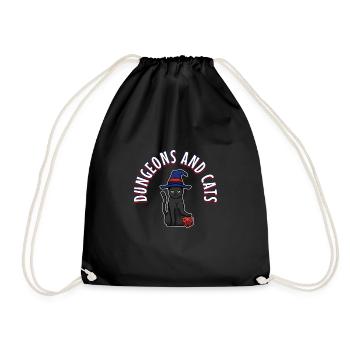 Dungeons and Cats - Drawstring Bag - black - Front
